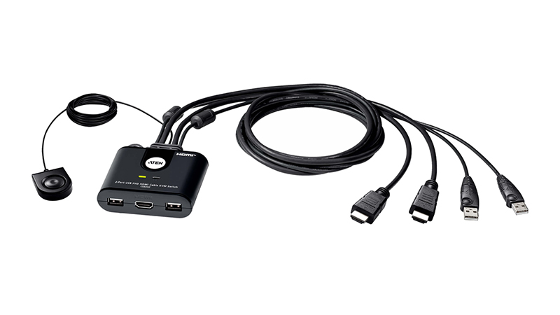 ATEN CS22HF 2포트 USB FHD HDMI 케이블 KVM 스위치 제품 이미지
